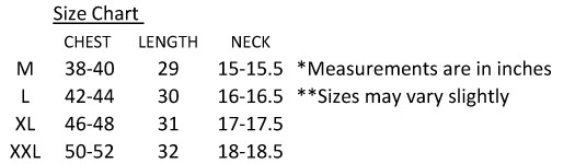 Size Chart Majestic Mens