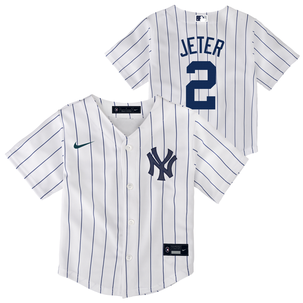 Genuine Adidas NY Yankees Jeter Baseball #2 JETER Youth Boy Jersey Large L  14-16